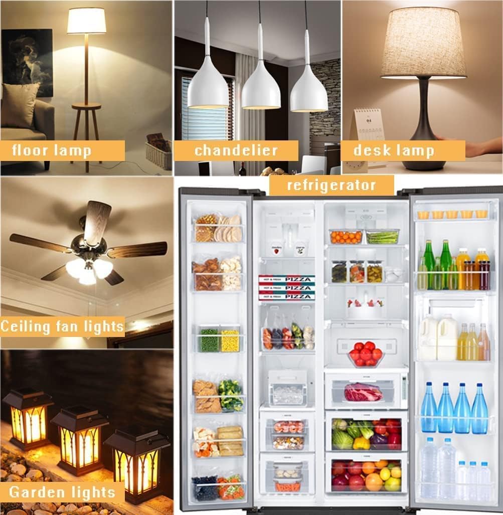 Amazon Crazy 🔥 Deals LED Refrigerator Light Bulb E26 LED Appliance Bulb 5W(40W Incandescent Bulb Replacement) E26 Medium Base AC120V Daylight White 6000K for Fridge Freezer Appliance Home Lighting (2-Pack)