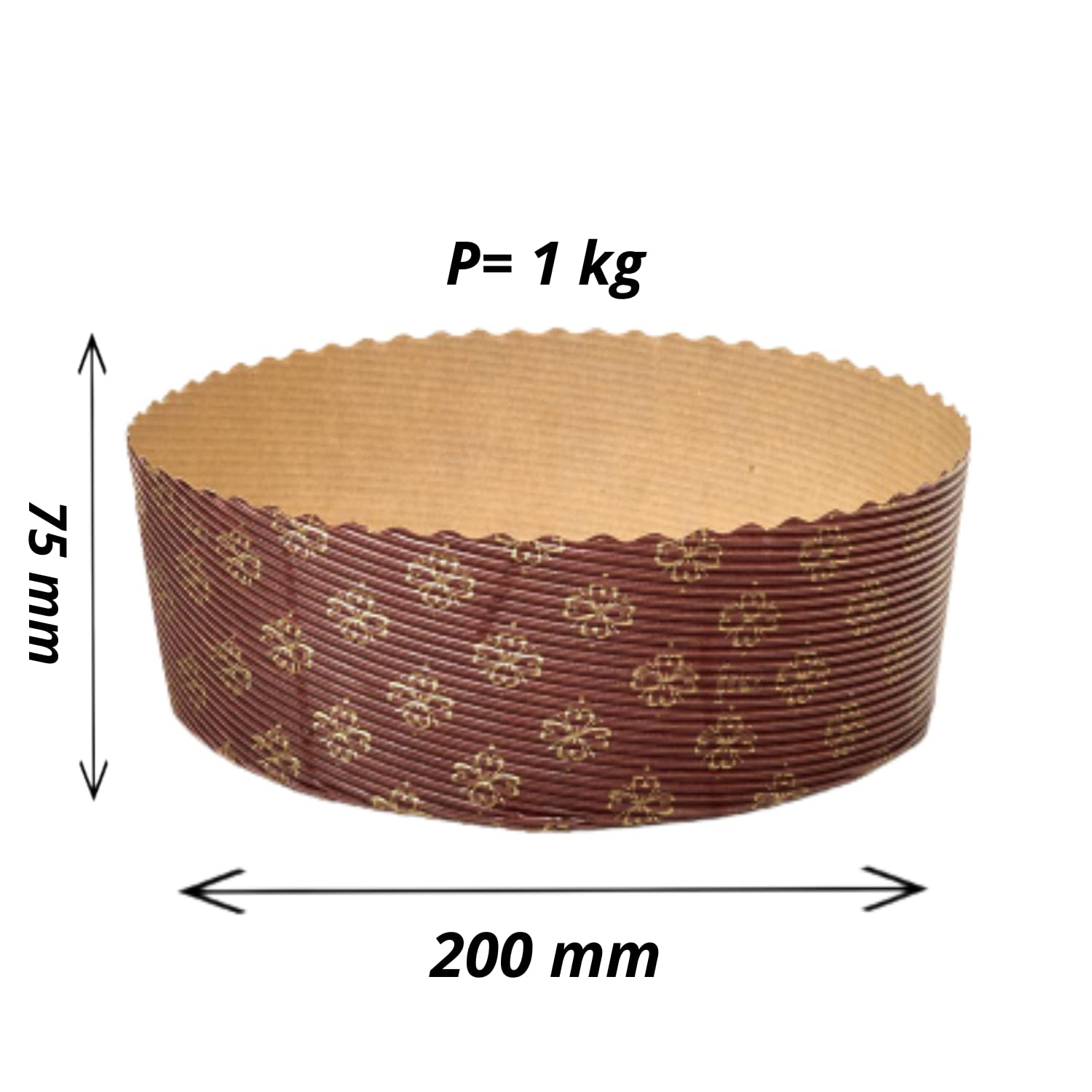 Kit Stampo per Panettone (10pz x 1Kg) + Aroma per Dolci Fraccaro (2x100 ml) + Sacchetto (10pz), Stampi di Carta di Pura Cellulosa ideale per l’uso in Forno, resistente al calore 200°C