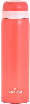 GrandTies Kids Insulate Water Bottle- 17oz Lightweight Stainless Steel Vacuum Water Bottles, Leak-Proof, Double Walled Thermal Tumbler Keep Beverages Hot or Cold for Men & Women- Coral