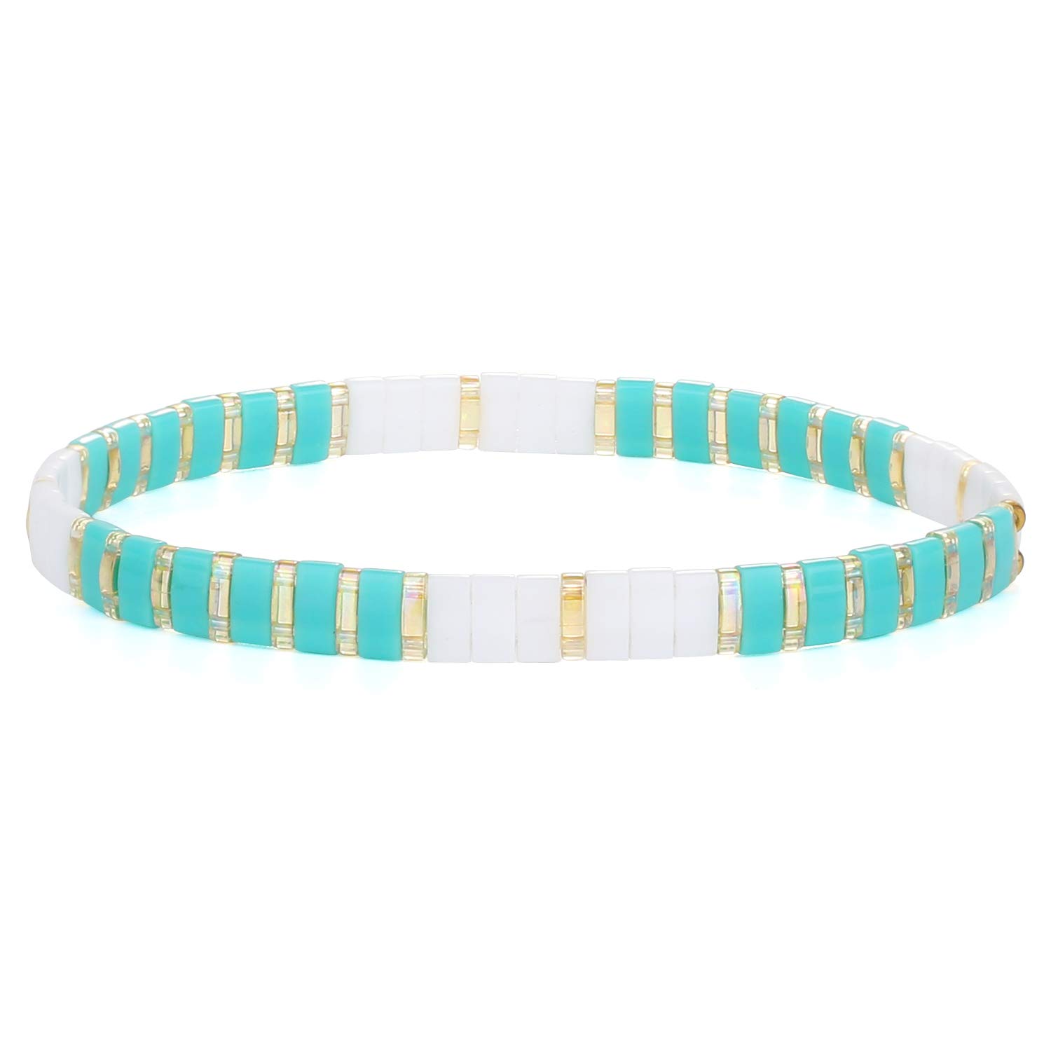 KELITCHKELITCH Tila Beaded Stretch Bracelets Women Strand Bangle Handmade Charm Cuff Link Bracelet Summer Fashion Jewelry