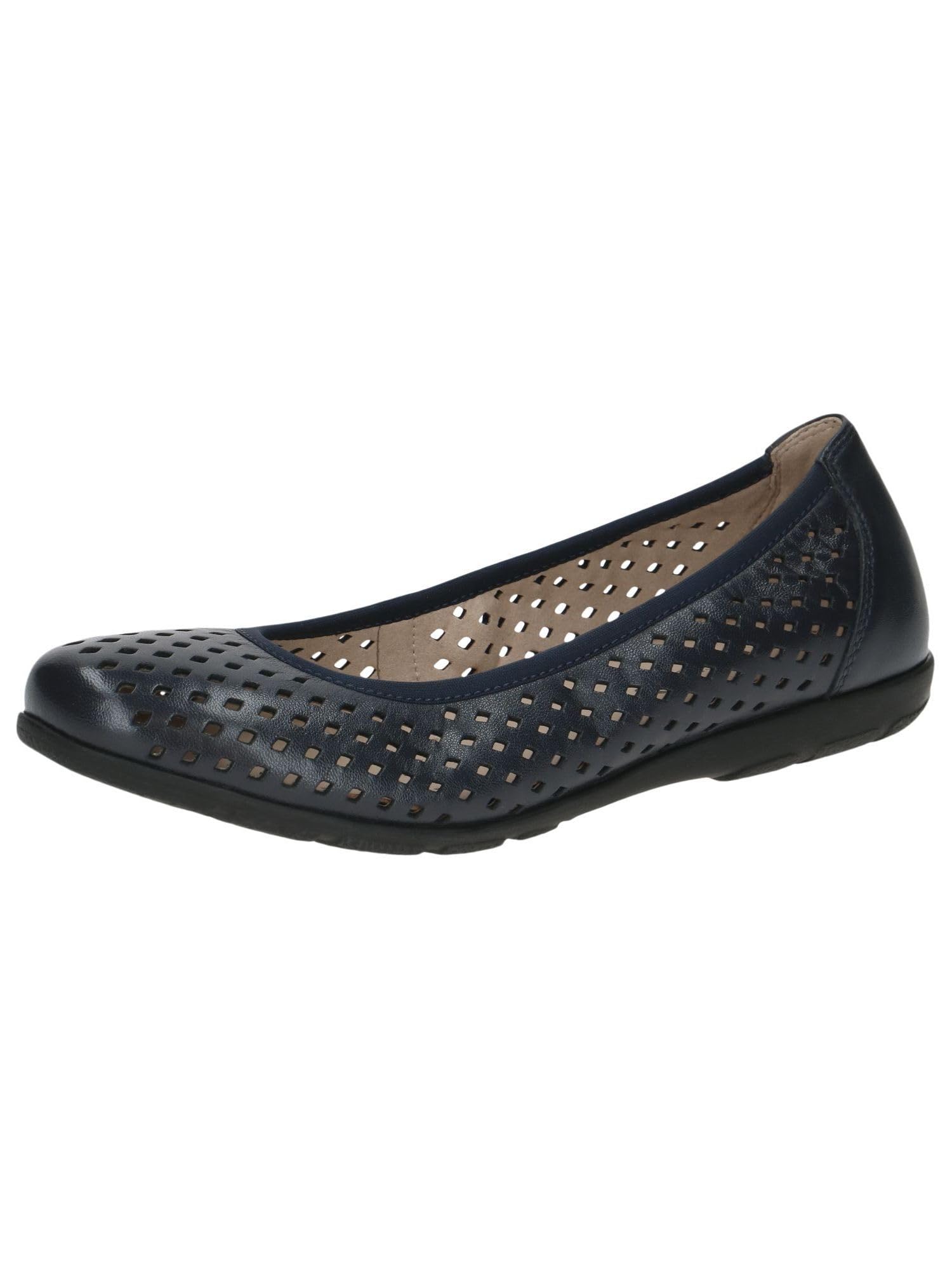 CAPRICE Women Ballet Flats Leather Comfortable, Blue (Ocean Nappa), 3.5 UK