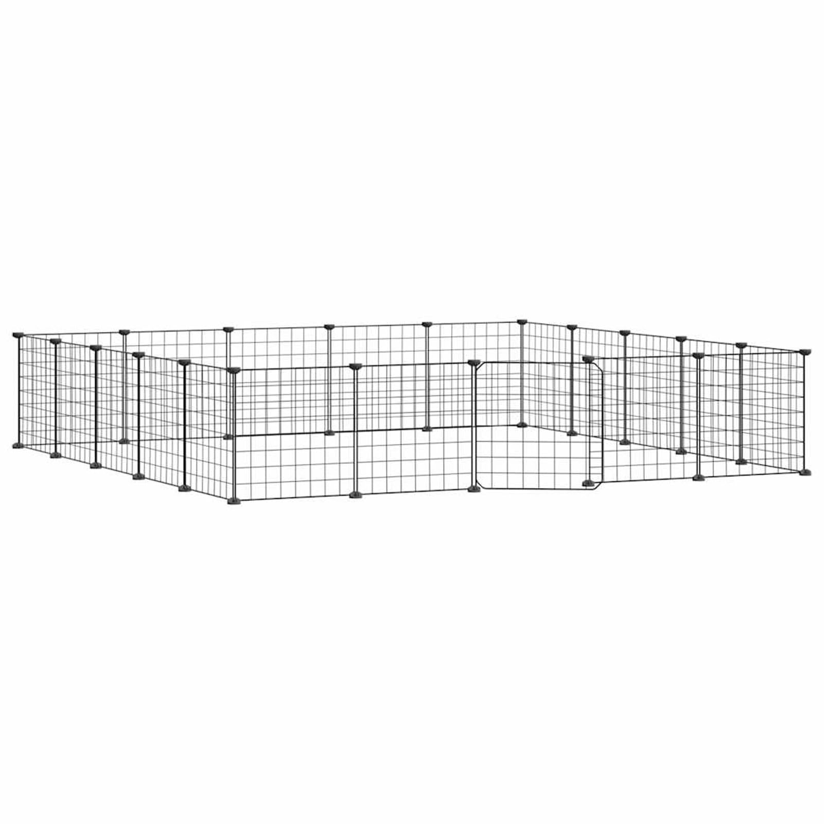 Jaula para Mascotas de 20 Paneles Puerta, Xichuzi Jaulas para Conejos, Jaula Cobaya, Recinto para Conejos, Valla para Mascotas, Cosas para Conejos, Parque para Conejos, Acero Negro 35x35 cm