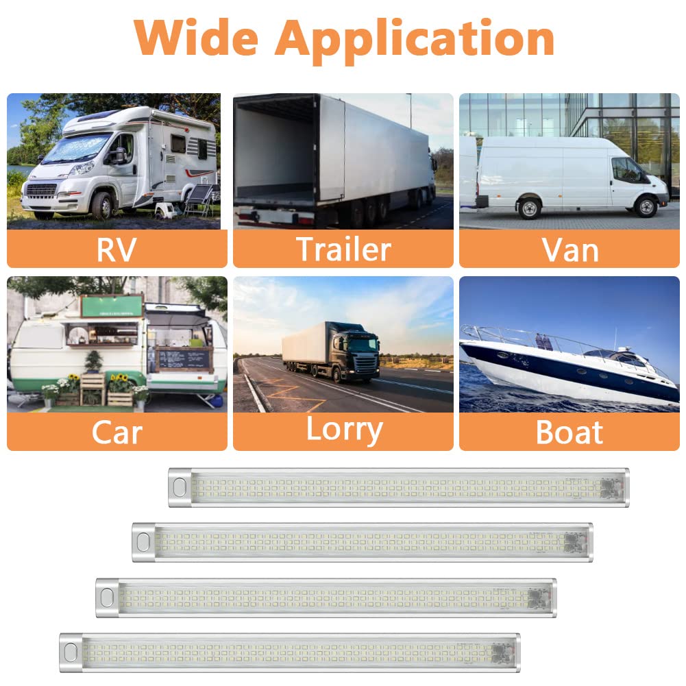 12V / 24V LED Araba İçi Işık Şeridi Bar Van Otobüs Karavan Kamyon ON / OFF Anaht