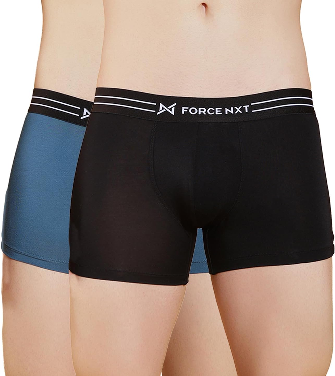Force NXT Super Combed Cotton Four Way Stretch Solid Mens Pack of 2 Trunk