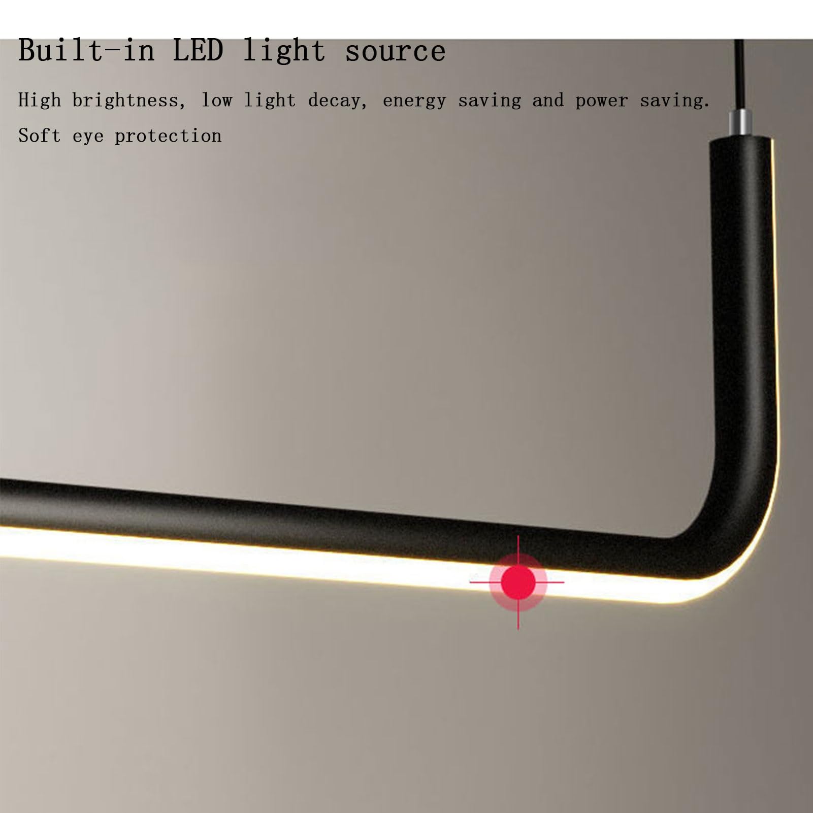 Plafoniera Lampadario lineare Lungo Striscia Lampada a Sospensione a LED Plafoniera Industriale per Tavolo da Pranzo Isola della Cucina Sala da Pranzo Bar Soggiorno Lampada a Sospensione (Colore:
