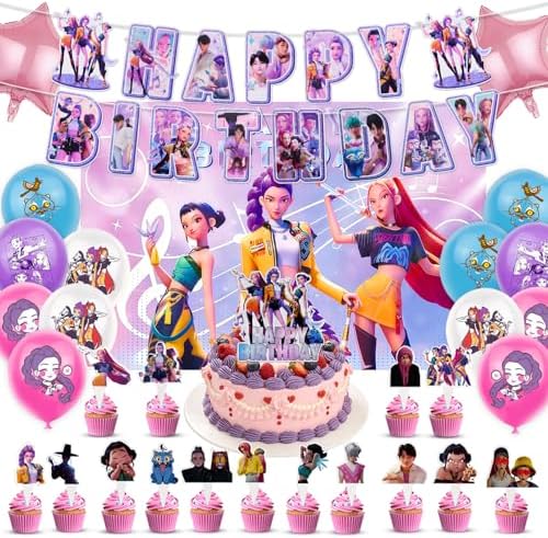 Geburtstag Deko Set Mädchen, Rosa Partyzubehör 29-teiliges