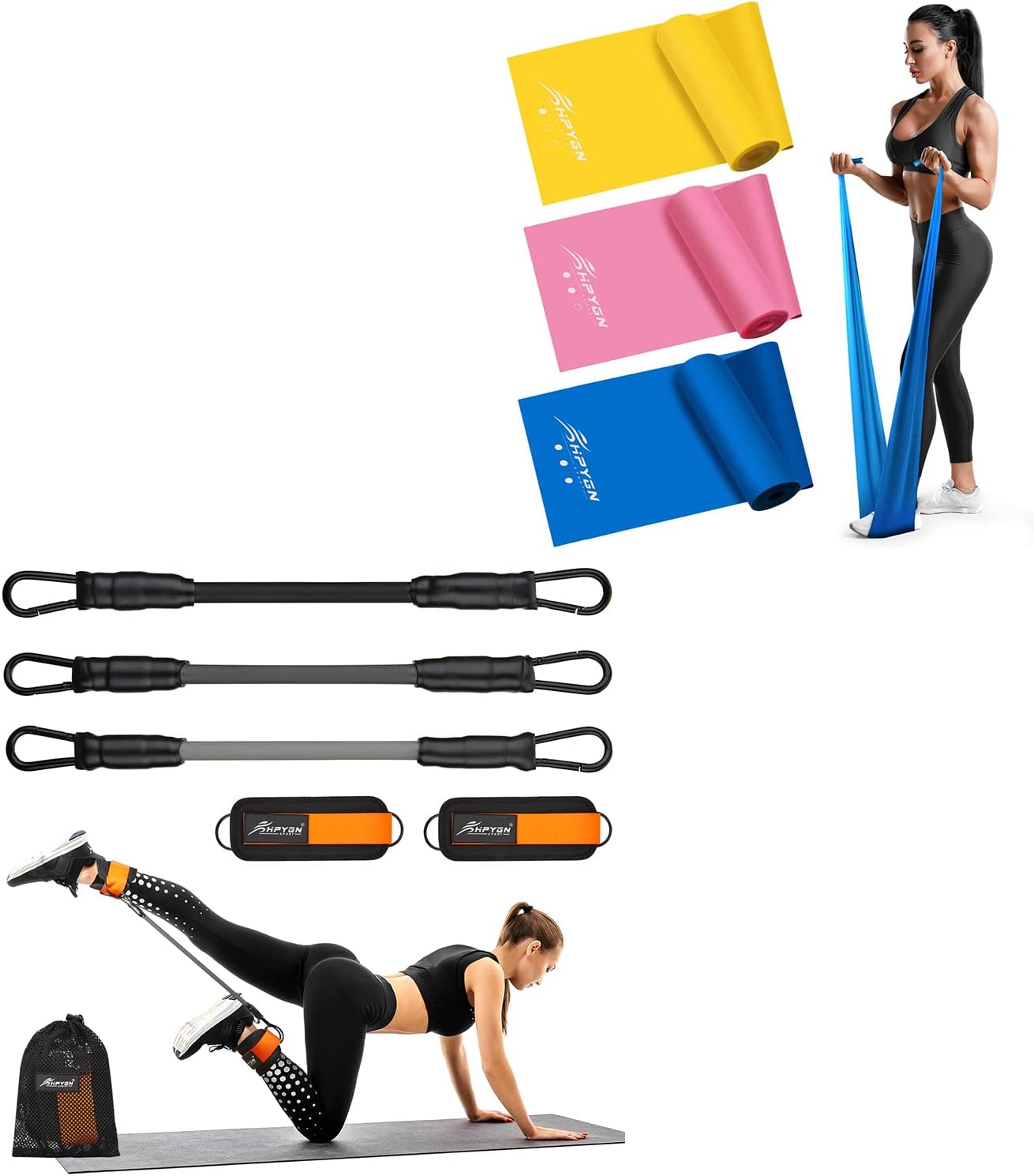 Resistance Bands Set, Ankle Resistance Bands with Cuffs