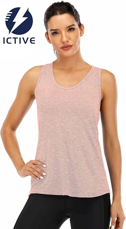 ICTIVE Workout Tank Tops for Women Sleeveless Yoga Shirts for Women Mesh Racerback Muscle Tank Tops