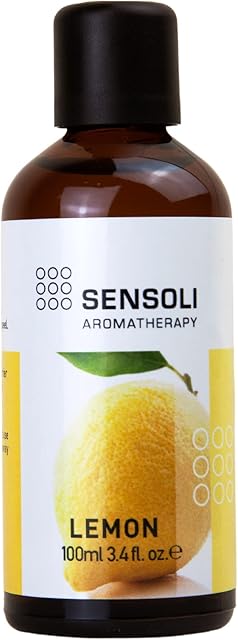 SENSOLI Lemon Essential Oil 100ml - Pure and Natural Essential Oil for Aromatherapy and Diffusers