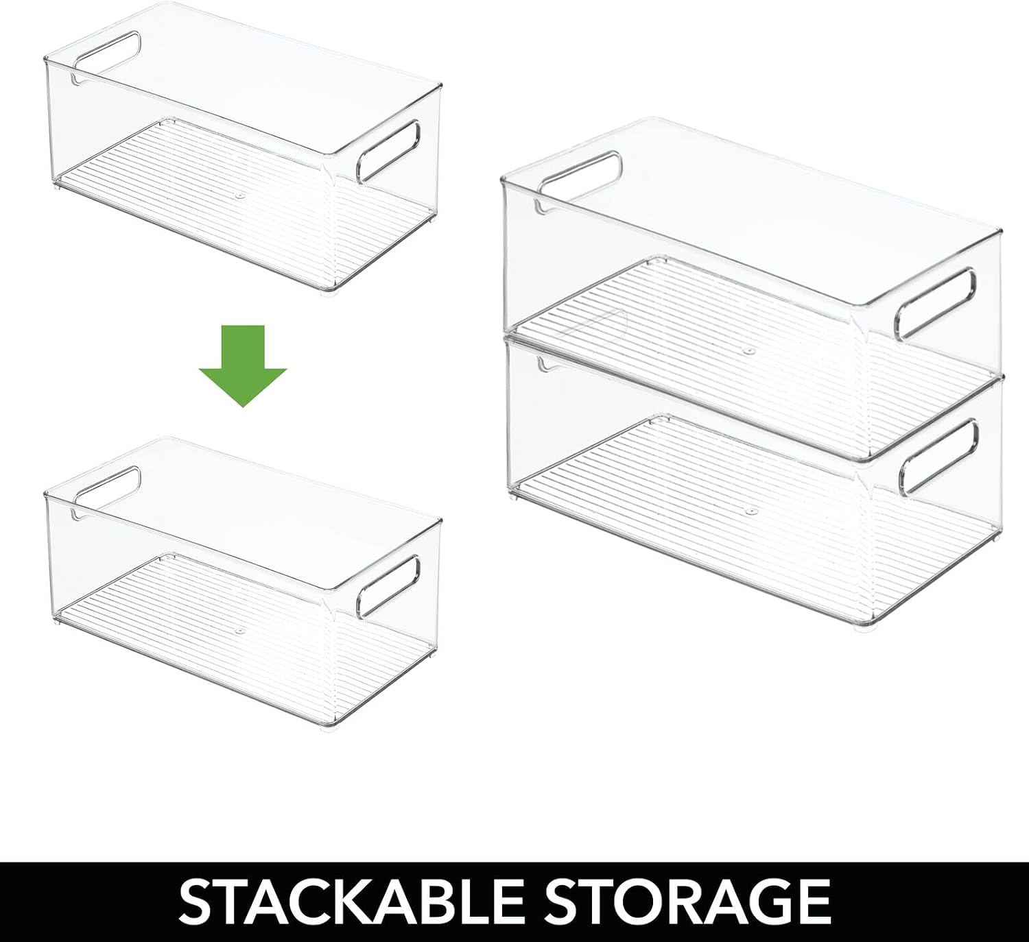 mDesign Deep Plastic Storage Organizer Container Bin, Game and Comic Organization for Cabinet, Cupboard, Playroom, Shelves, or Closet - Holds Video Games, Tablets, DVDs, Ligne Collection, Clear