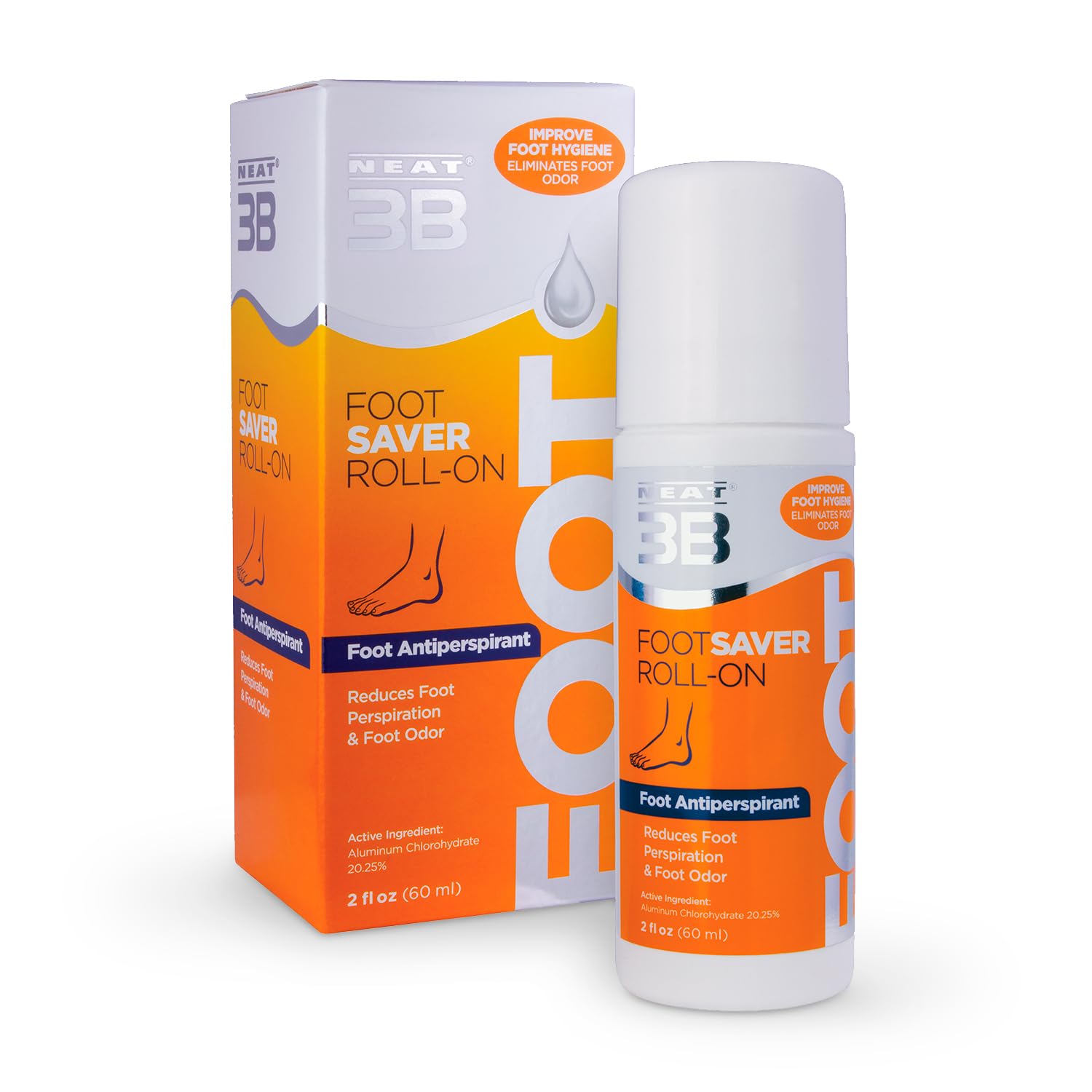 Neat® 3B Foot Saver Roll-On Antiperspirant for Feet 60ml TRIPLE PACK