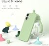 Compatible with URUCHI iPhone 16 Case 6.1, Thin Liquid Silicone 3 Layer Full Coated Soft Gel Rubber Shockproof Phone Case, Anti-Scratch Microfiber Lined Protective Case, Light Green