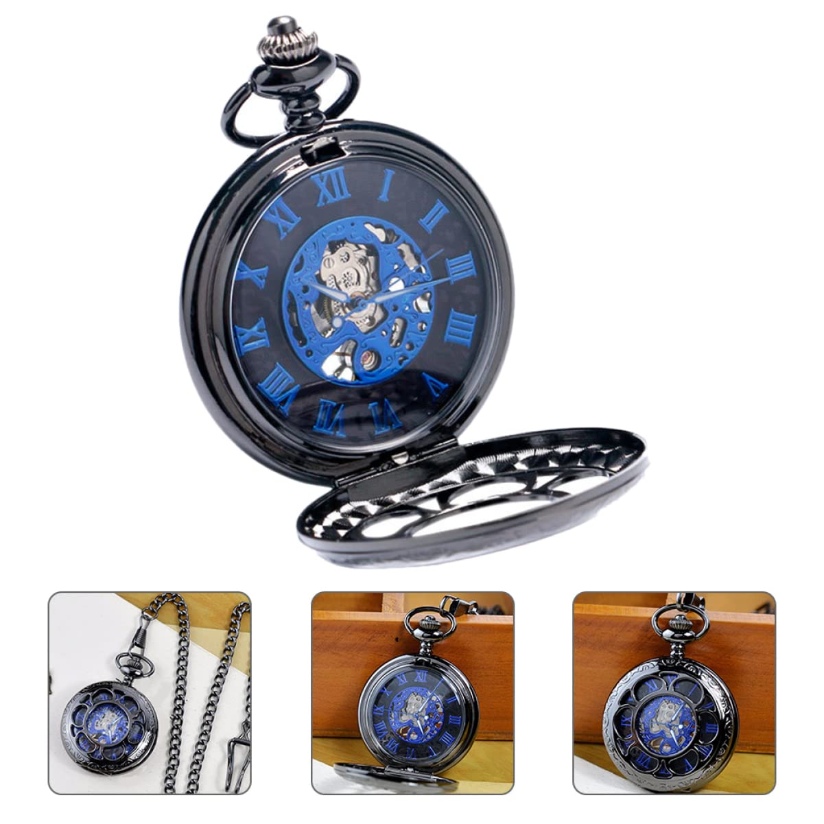 minkissy Orologio da Taschino Meccanico Uomo con Numeri Classici, Quadrante, Struttura Robusta e Leggera in Lega, Design Retrò Raffinato per Utilizzo Quotidiano