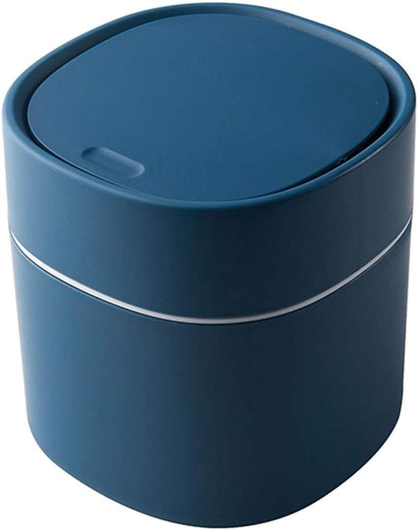 ZYstyle Desktop trash can car trash can fruit pumpy son shell garbage debris barrel mini pressing bolt toilet barrel (Color : Blue, Size : B)