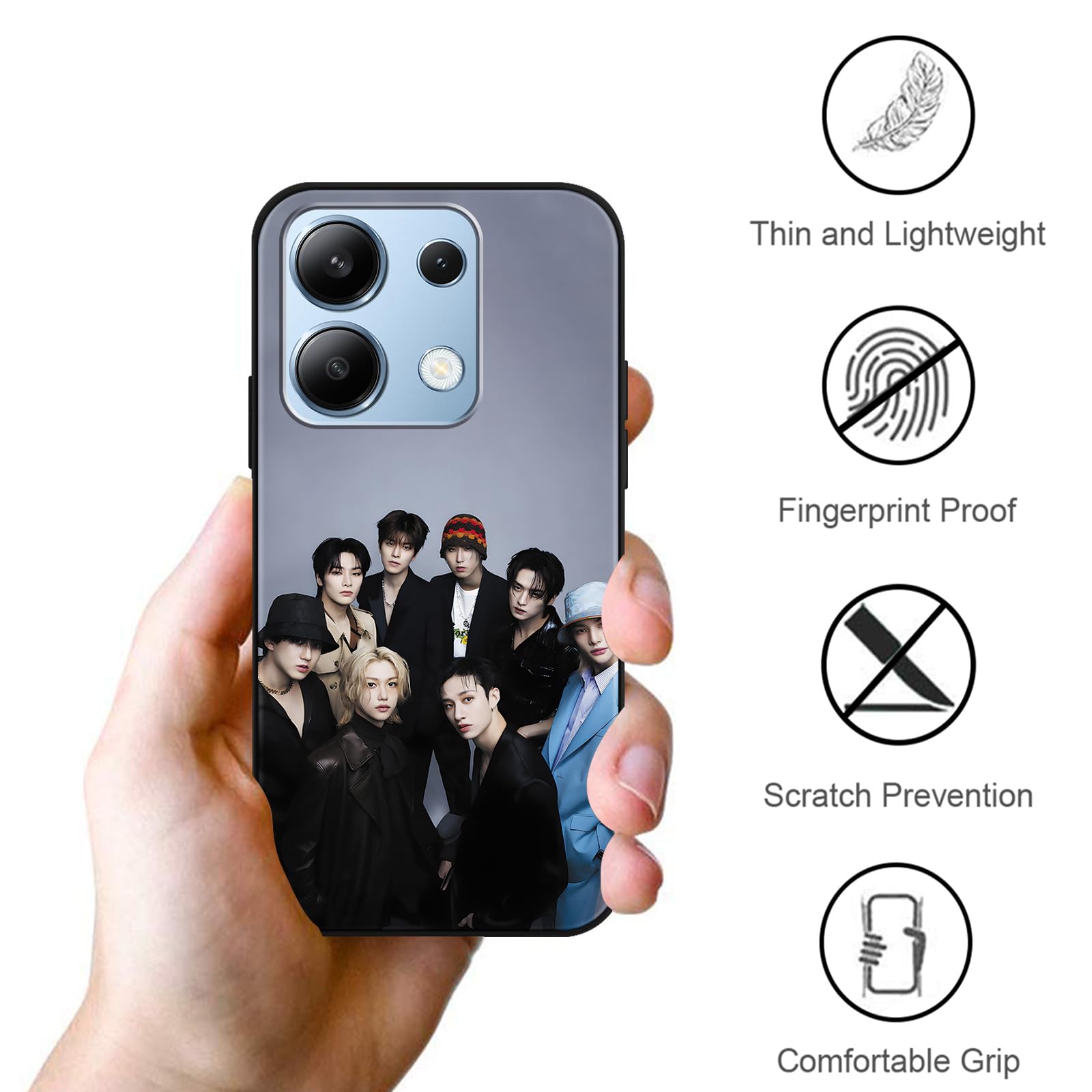 2 Custodie Per Xiaomi Redmi Note 13 4G Con Design Kpop Stray Kids Skzoo – Morbido Silicone TPU Antiurto – Regalo Per Fan