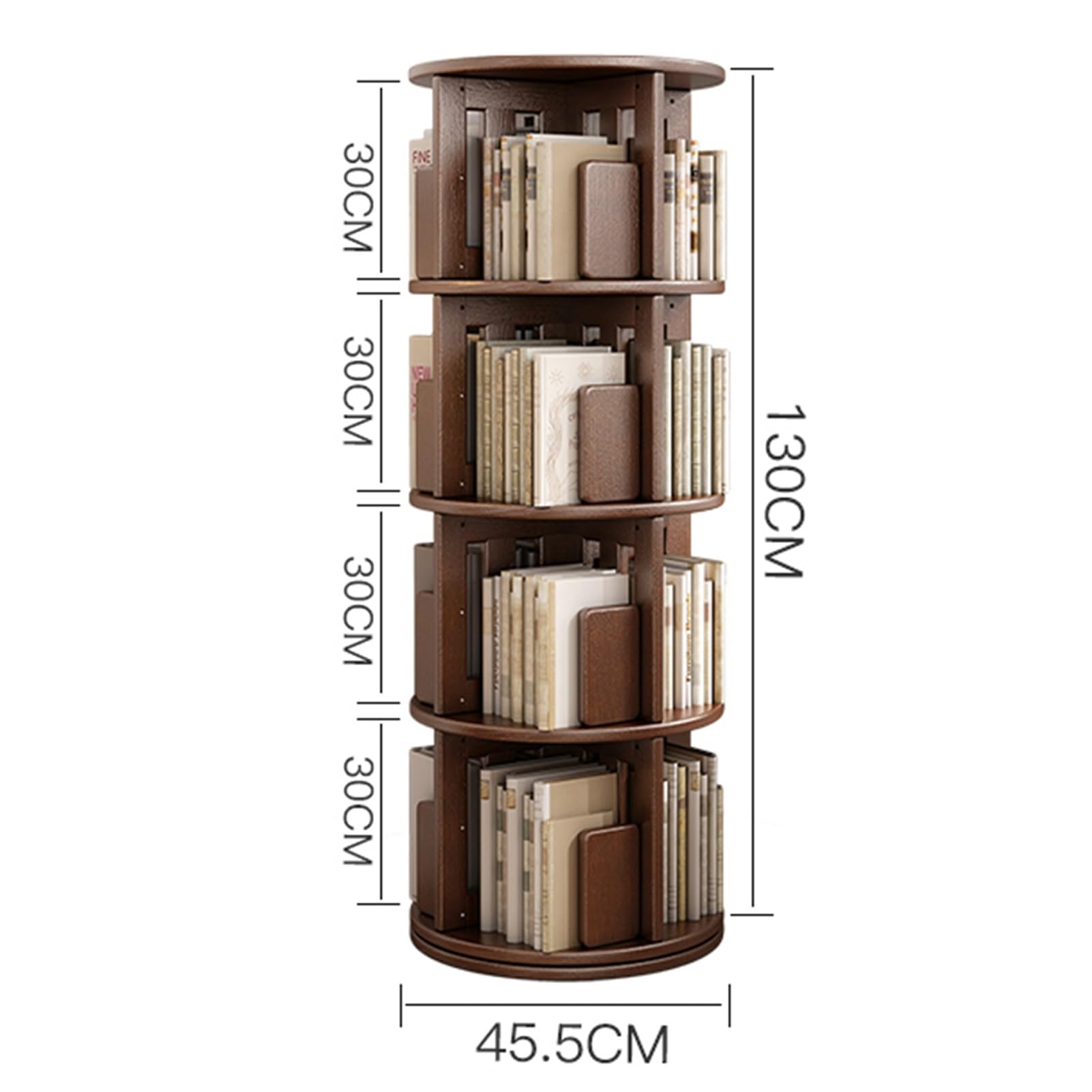 Amazon.co.jp: 回転式本棚、360度ディスプレイ木製回転本棚、縦型本棚