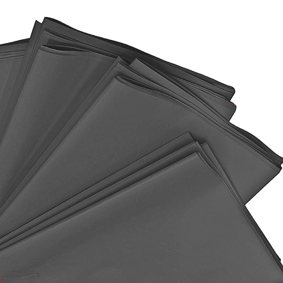 Black Tissue Paper Sheets - Gift Wrapping for Special Occasions, Arts and Crafts, Decoupage, Flowers, Wine - Acid and Chlorine Free - 20 Large Sheets 50 x 76 cm - Covered Creation