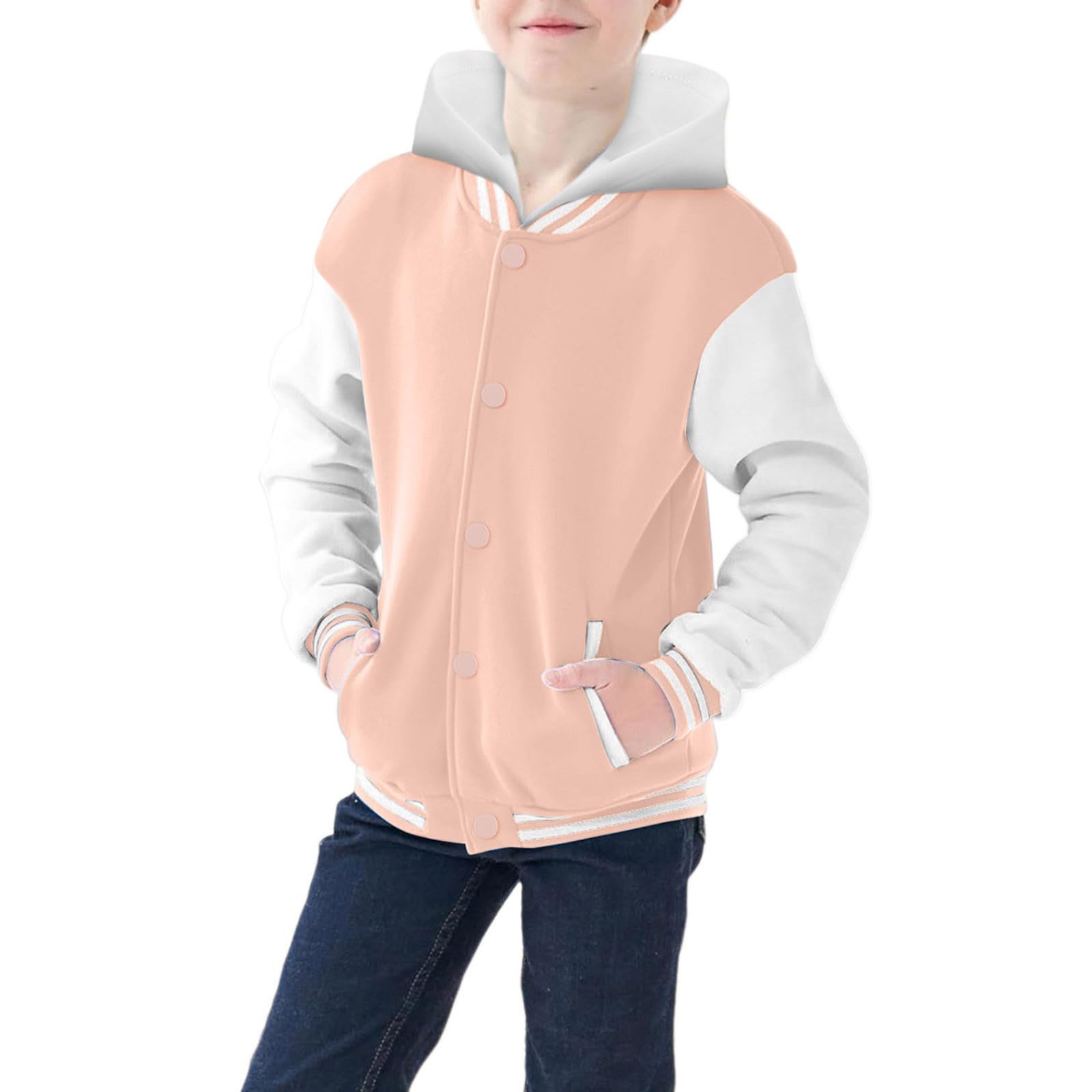Genérico Abrigo Niño Capucha Pelo - Abrigo De Capucha Infantil con Diseño De Bloques De Colores para Temporada Otoño Invierno