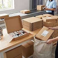 Vista 7 de Juego de 20 cajas de envío de 11 x 8 x 2 pulgadas, caja de cartón corrugado marrón para documentación, envío postal, negocios