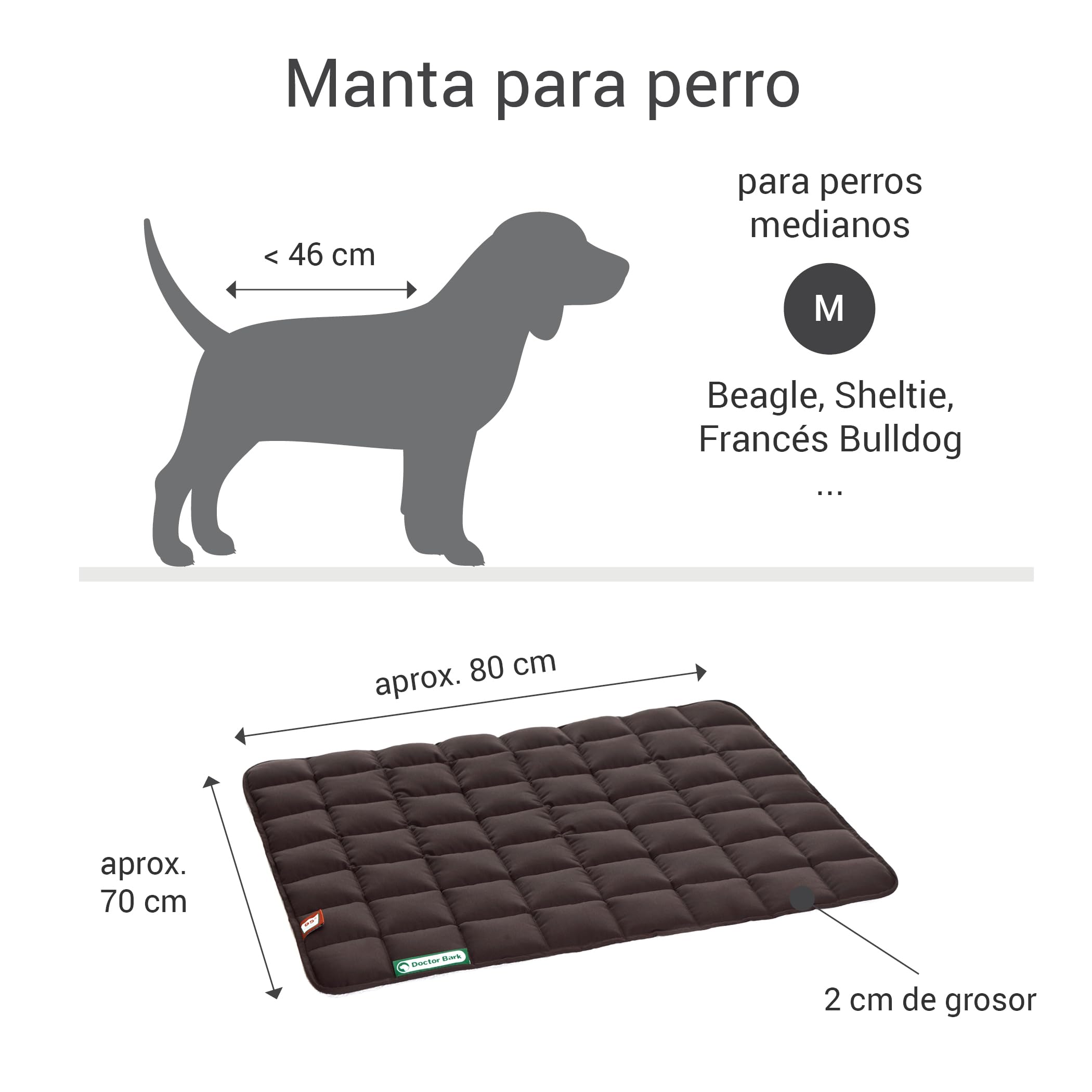 Doctor Bark Manta de Perros, Robusto, Lavable a 95 ° C - Disponible en Diferentes tamaños y Colores