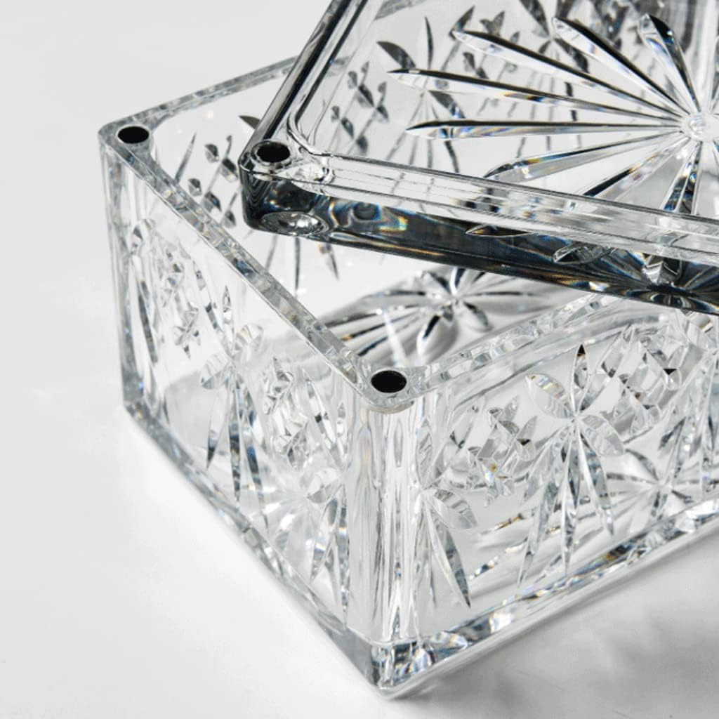 Attractive Rectangular Tissue Box Cover Crystal Style Transparent Tissue Holder for House Office Car Hotel Bathroom Desks Countertops Modern