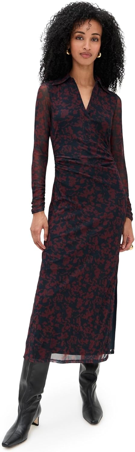 Madewell Women's Long Sleeve Polo Midi Dress