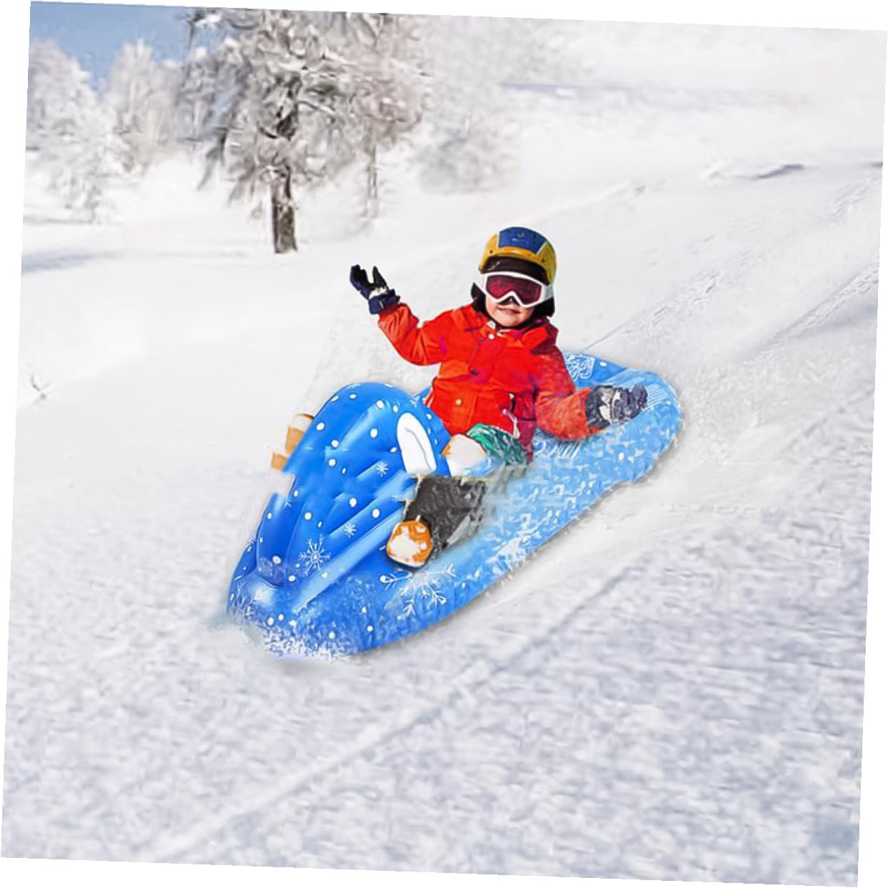 Toyvian Slitta da Neve in Pvc Slittino Leggero e Resistente Strumento per Divertimento Invernale per Ragazzo Ragazza