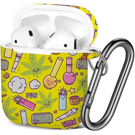 Amazon.com: [ Compatible with AirPods 2 and 1 ] Shockproof Soft TPU Gel  Case Cover with Keychain Carabiner for Apple AirPods (Weed Kawaii Cartoon)  : Electronics