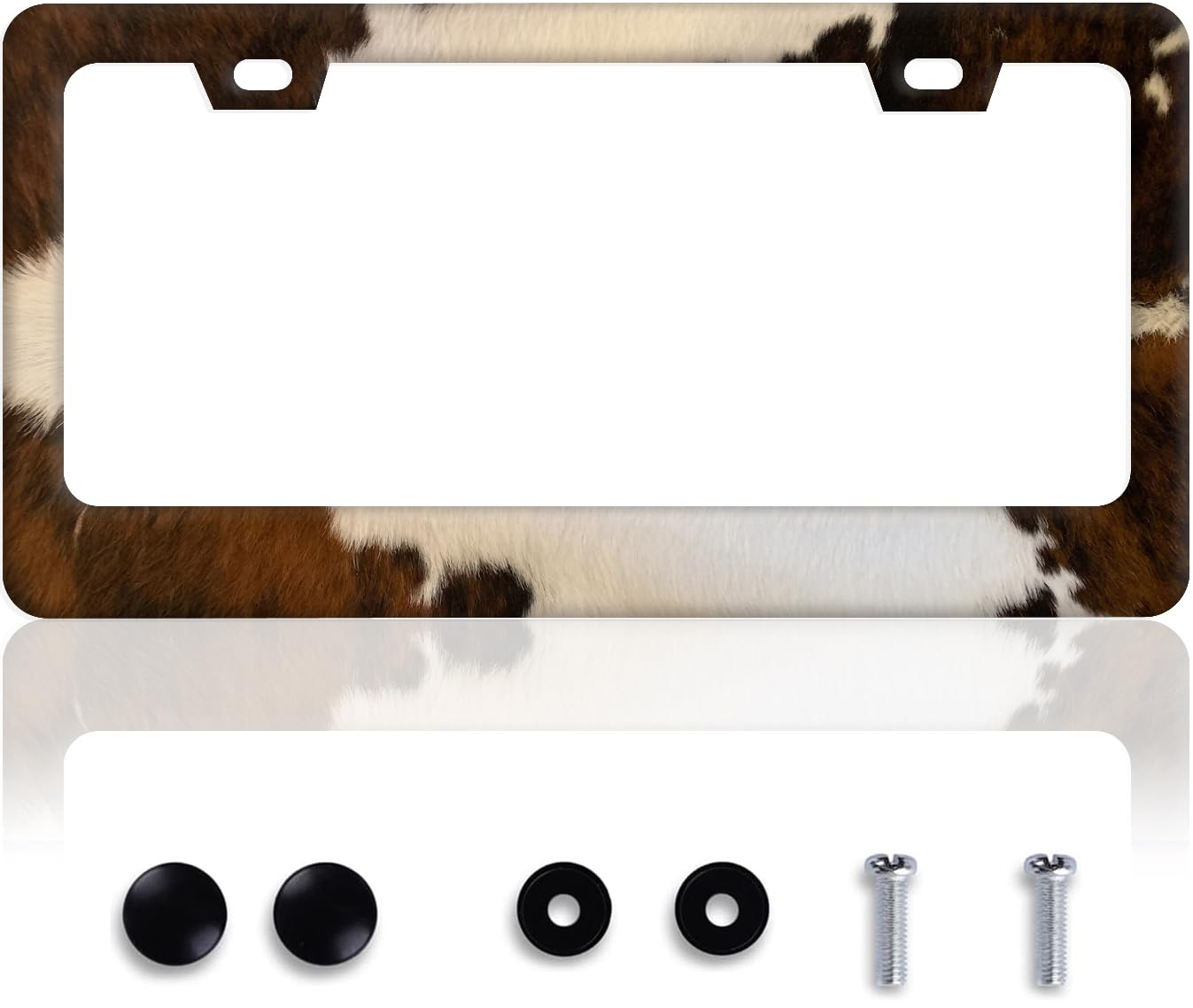 AKMASK License Plate Frames, Durable License Plate Covers with Screws, Universal Aluminum Tag Frame, Cute License Plate Holder for Women & Men, Car