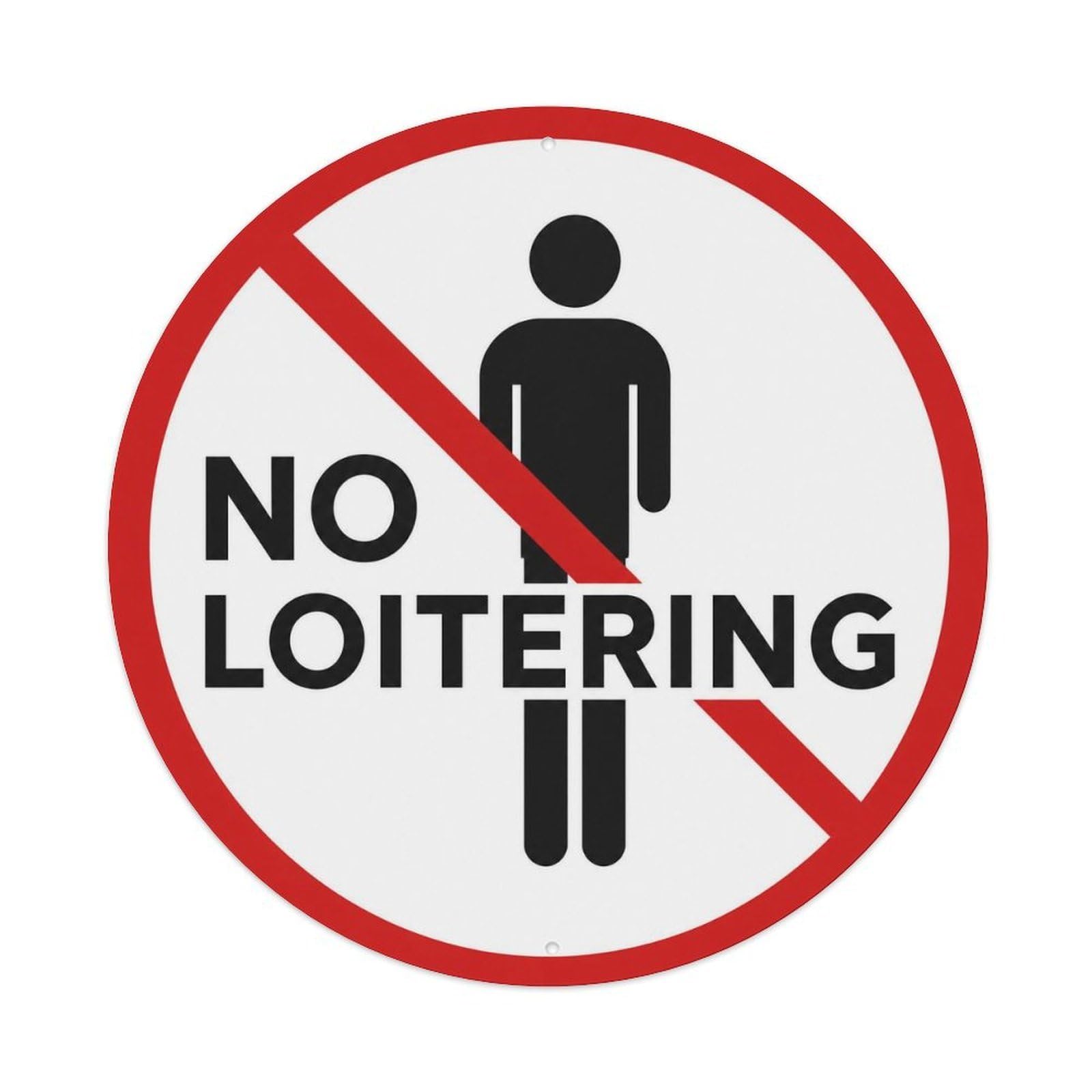 Olyhtr 8X8inch Classic Style Style Illustration Safety Notice Loitering British Metal Tin Sign