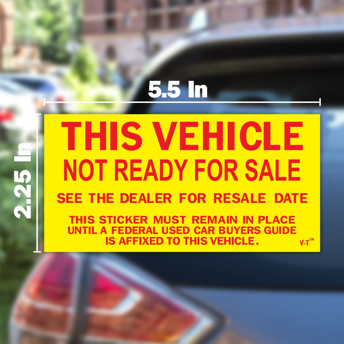 Sayglossy 200 Pcs 'This Vehicle Not For Sale' Stickers - 6x3 Inch Vinyl Decals For Car Dealerships, Yellow & Red - View #11