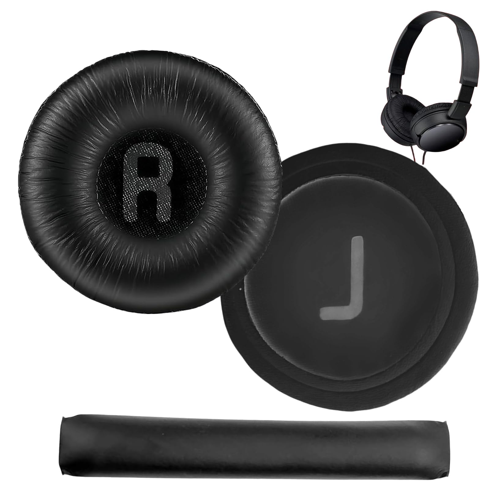 1 Paio Cuscinetti Cuffie e 1 Archetto di Ricambio per JBL Tune600 T500BT T450 T450BT JR300BT, (Non Compatibili con Tune600btnc) Copri Padiglioni Cuffie Universali 70mm con Memory Foam