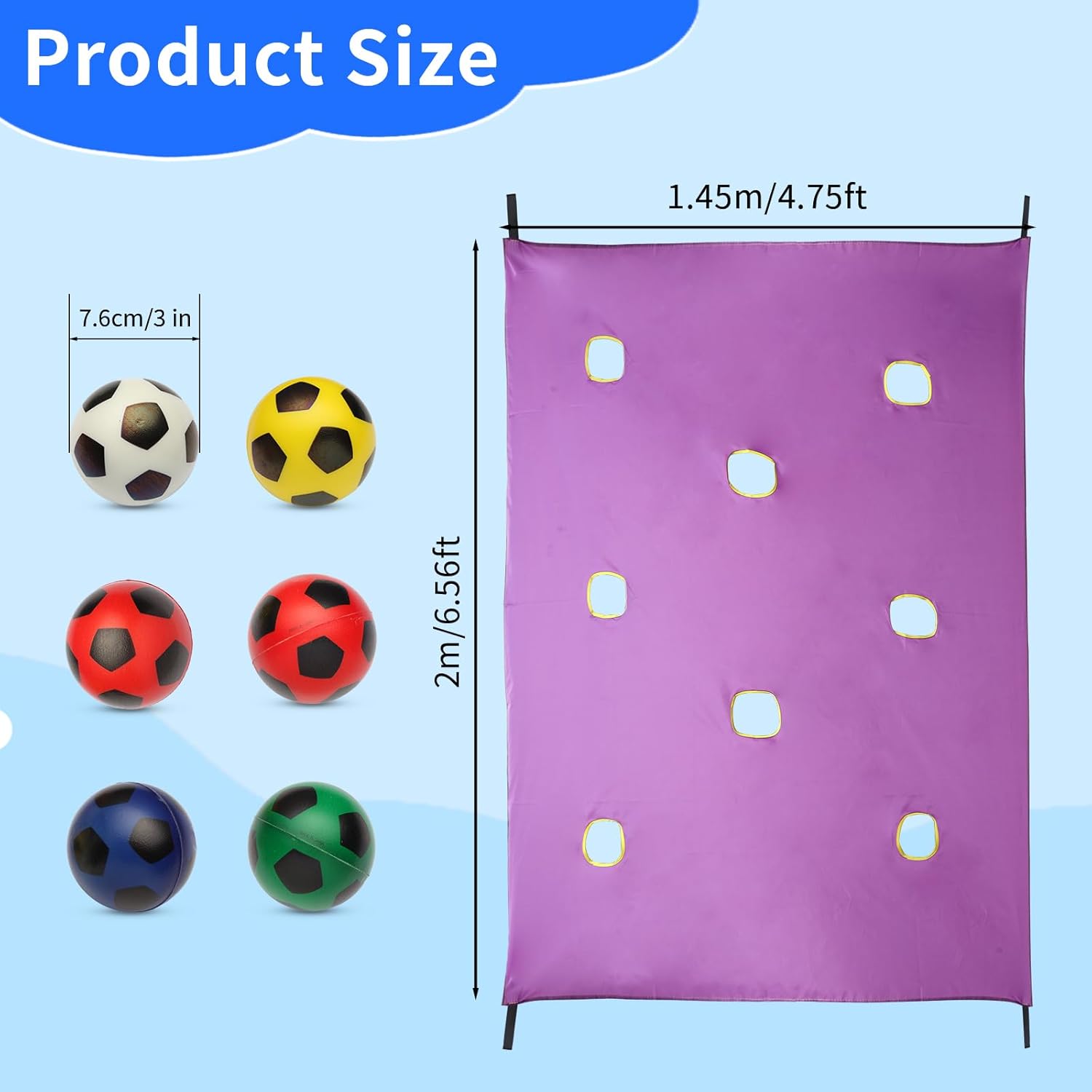 Field Day Games, Team Building Games, Teamwork Group Games for Party Outdoor, with 6 Pieces Soft Balls