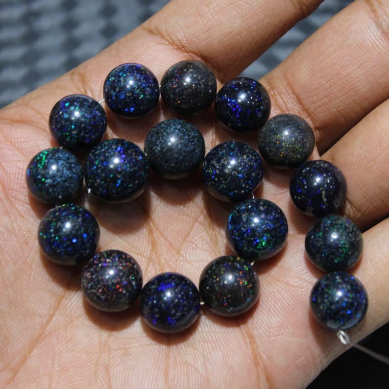 Opal Andamooka matrix perle ronde 12mm de prestige pour haute joaillerie DIY