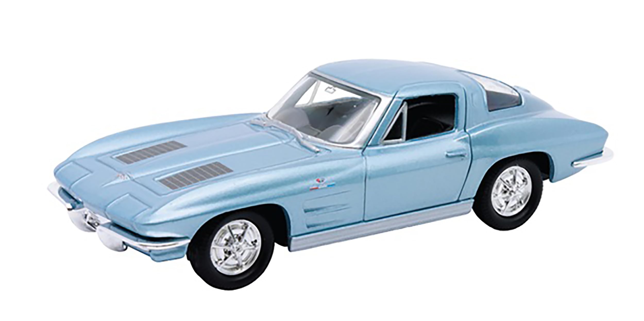 Toi-Toys Chevrolet Corvette 1963 Model Car Metal Model Car Toy Car 4 Variants 94 (Light Blue Metallic)
