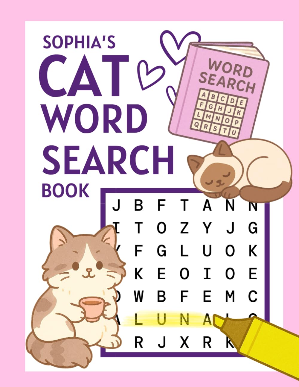 Sophia’s Cat Word Search Book: A Feline-Themed Word Search Collection