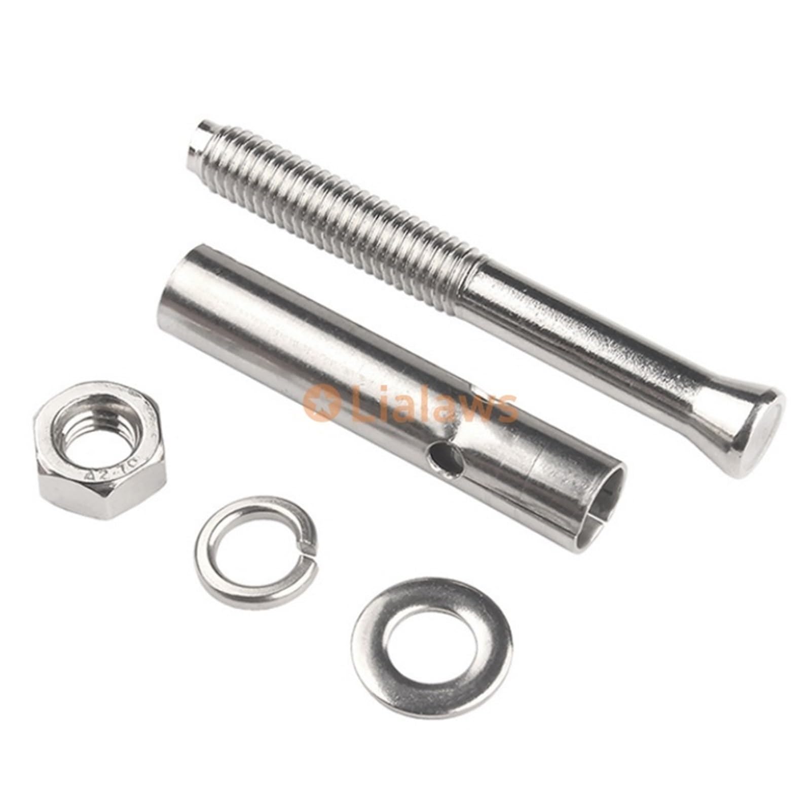 Dübel 10mm Edelstahl-Dehnschrauben, farbiger Zinksockel, eingebauter Betonanker, Bolzen, Hakenbolzen(304 Stainless Steel,250MM_M20(1PCS))