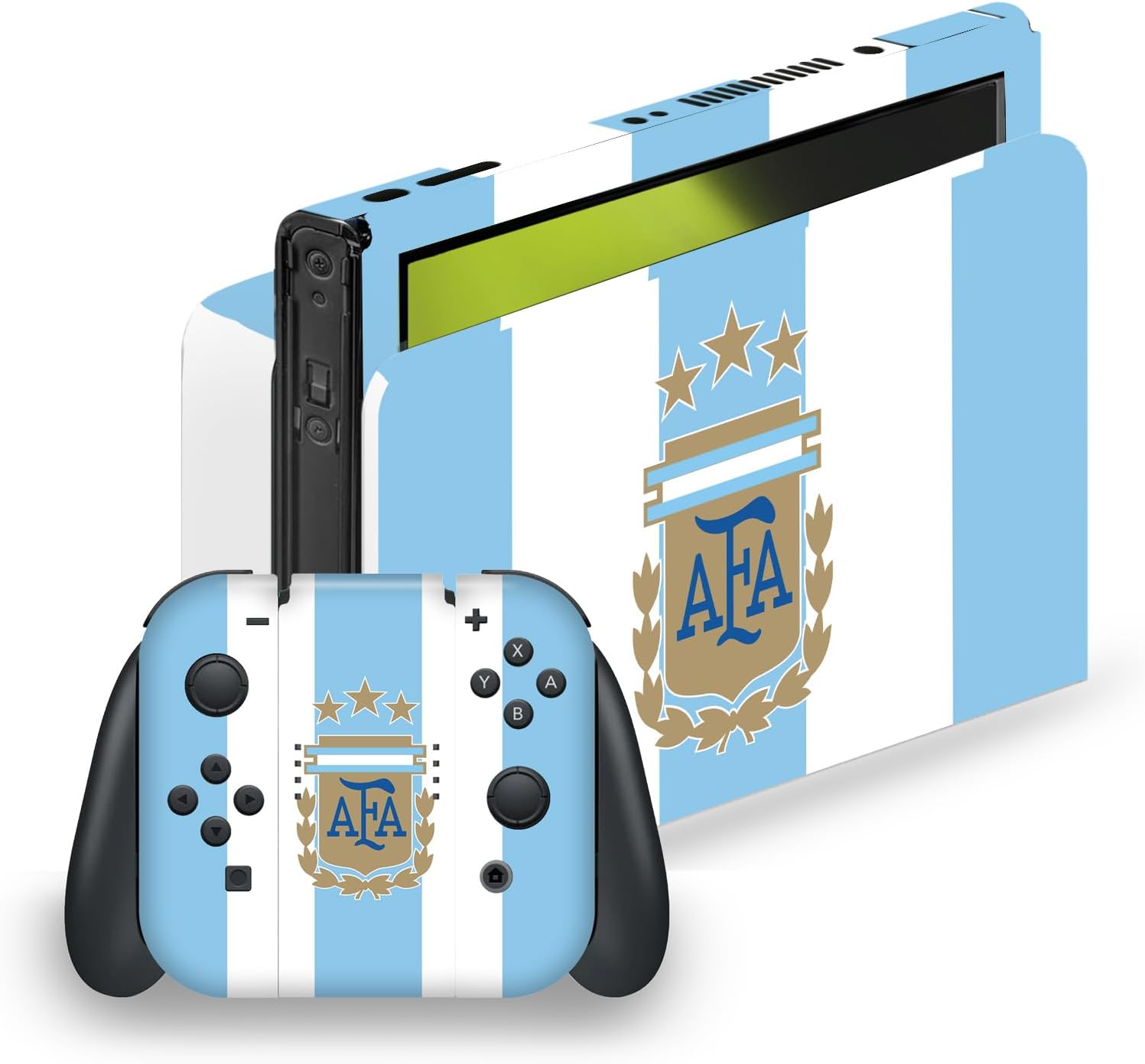 Head Case Designs Officially Licensed Argentina National Football Team Home 2024/25 Crest Kit Vinyl Sticker Gaming Skin Decal Cover Compatible With Nintendo Switch OLED Bundle