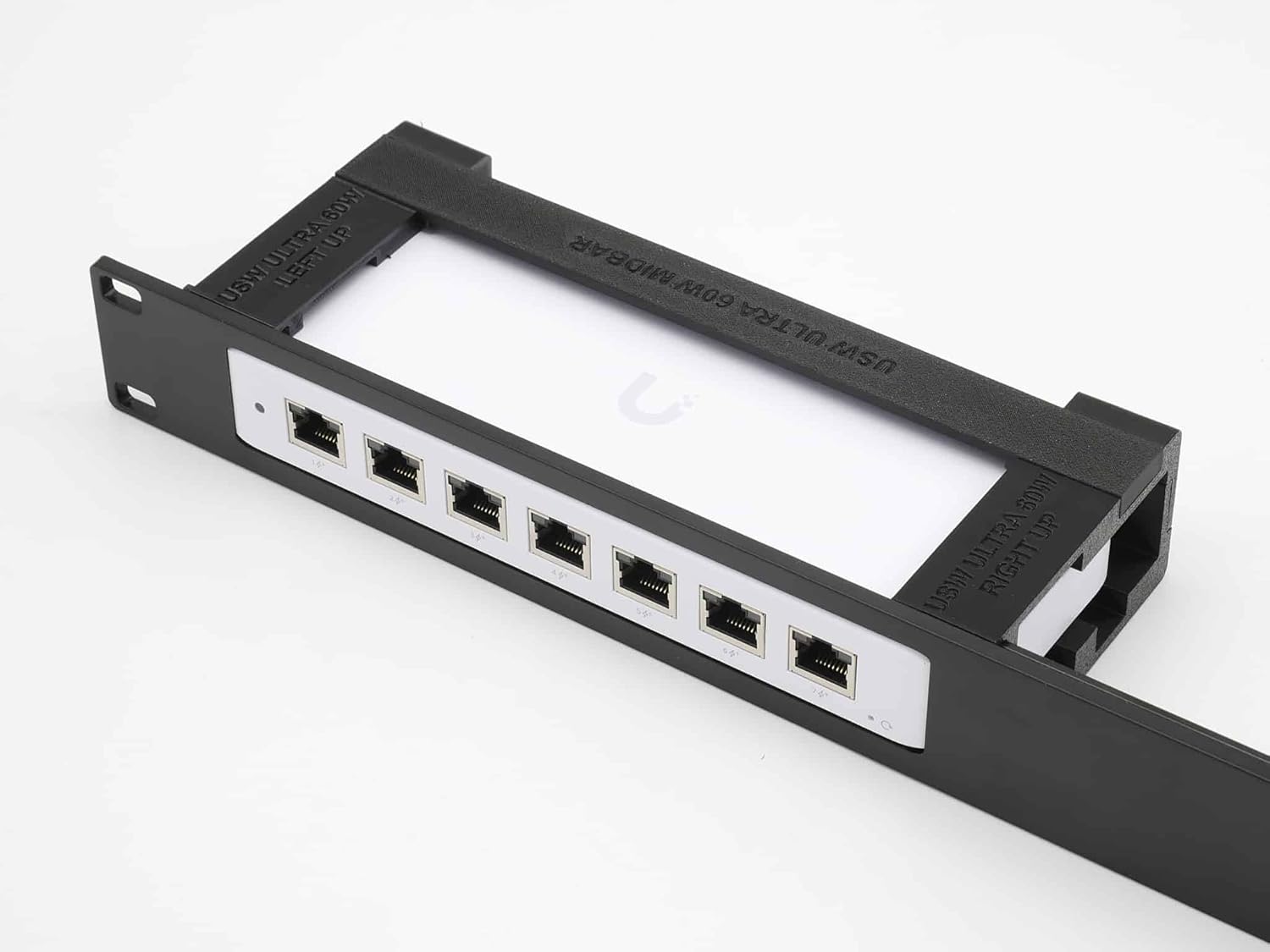 Rack Mount for UniFi USW-Ultra Switch Series - Injection Molded Front Panel and 3D Printed Rear arms 19inch 1U