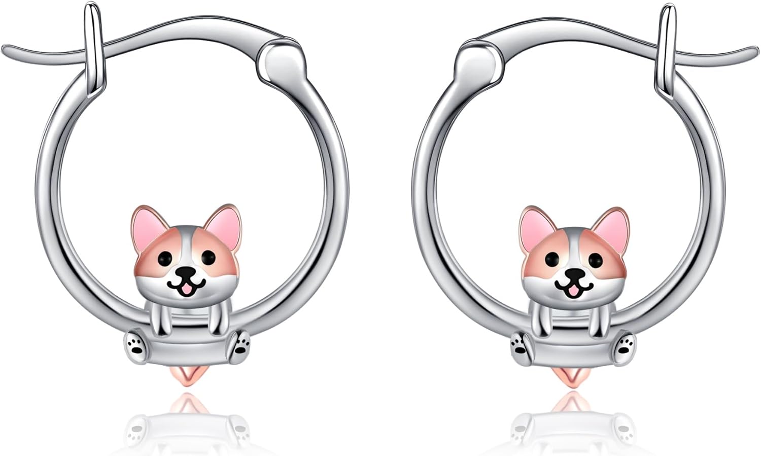 Beagle/Yorkie/Bunny/Frog/Snake/Sloth/Axolotl/Corgi/Horse/Mushroom/Highland Cow Earrings 925 Sterling Silver Huggie Hoop Earrings Animal Jewelry Christmas Gifts for Women