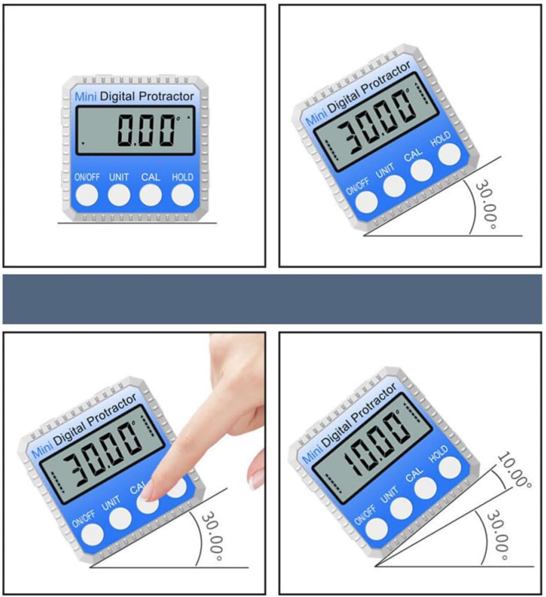 NUOBESTY 360degree Digital Level Box with Magnetic Base Inclinometer Angle Gauge for Woodworking Construction and Machinery Measurement