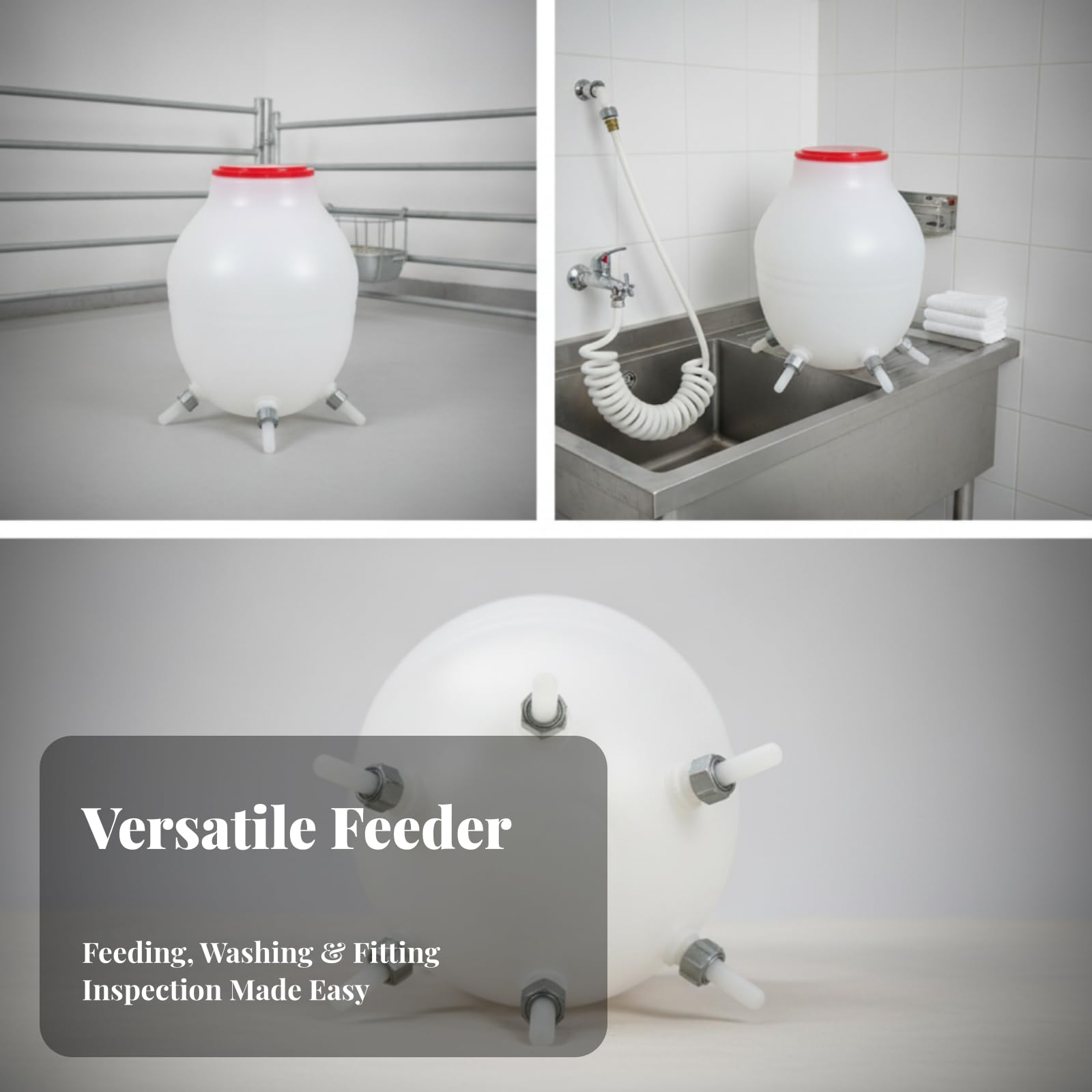 Industrielle Aufzuchtflasche mit Sechs Gleichmäßig Angeordneten Auslässen für Herdentiere aus Robustem Und Sanftem für Viehzucht Und Bauernhofbetrieb, style to 2
