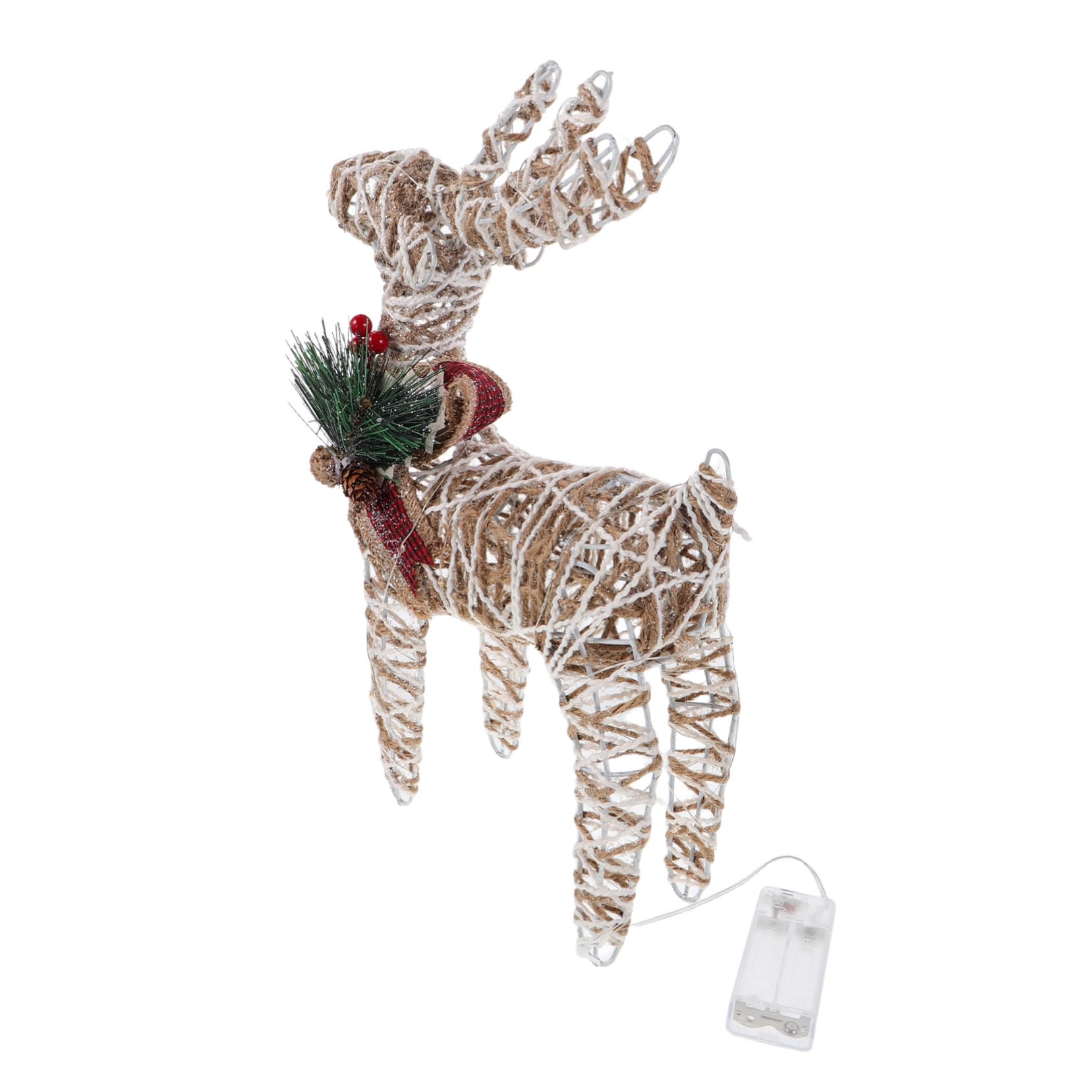 OUNONA Statuette di Cervi Natalizi in Ferro Decorazione Forma di Renna Luci LED Calde Centrotavola per Interni Esterni Design per Esposizioni Festive