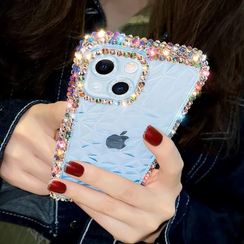 Miniatura 5 de Casechics Funda compatible con iPhone, funda de lujo con purpurina y diamantes brillantes, protección para lente de cámara, transparente, suave, a
