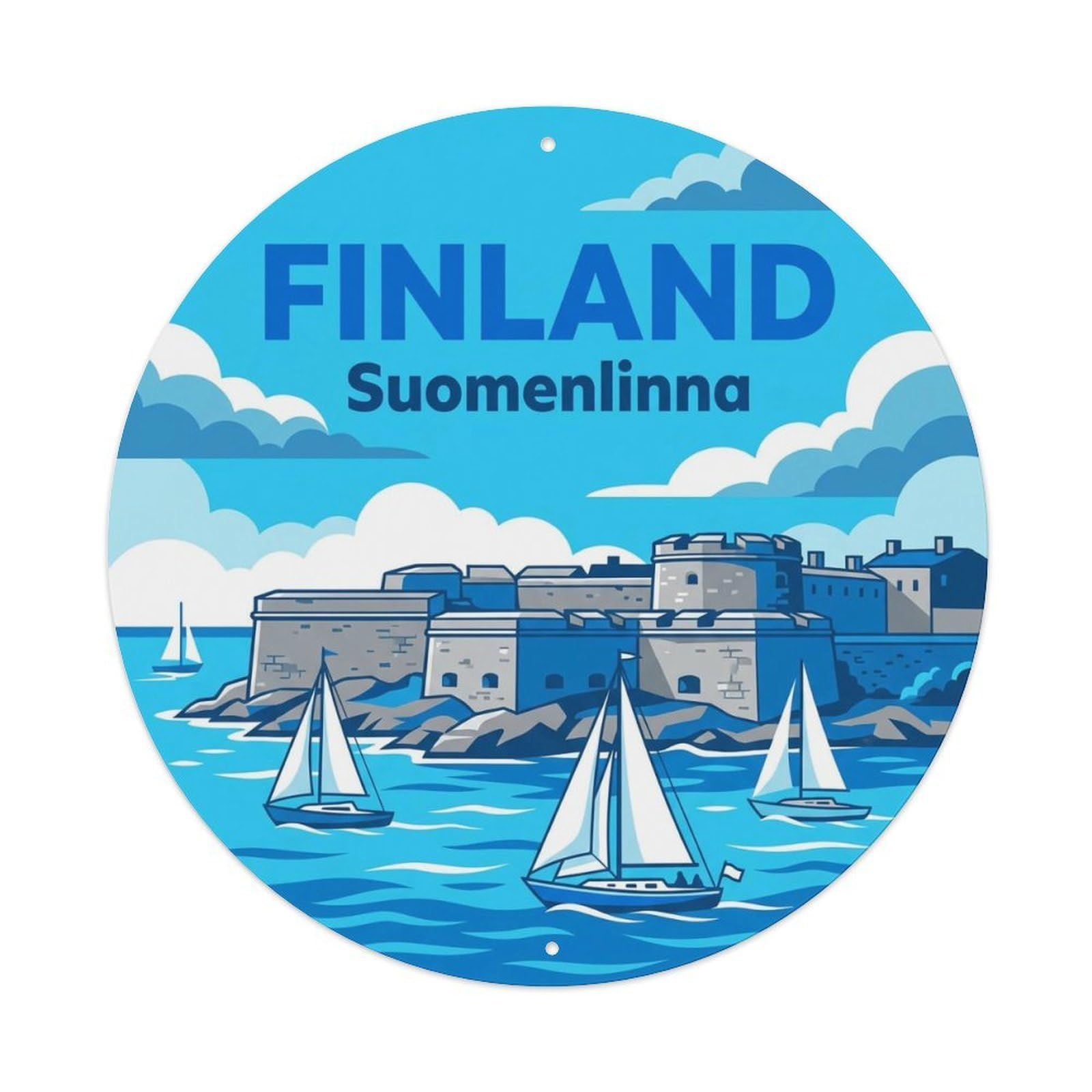 Vintage Travel Finland Sophisticated Metal Tin Sign