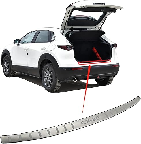 Miniatura 2 de GZBFTDH Protector de parachoques de acero inoxidable para puerta trasera de automóvil, para Mazda CX-30 2020 2021 2022 2023, accesorios para piezas