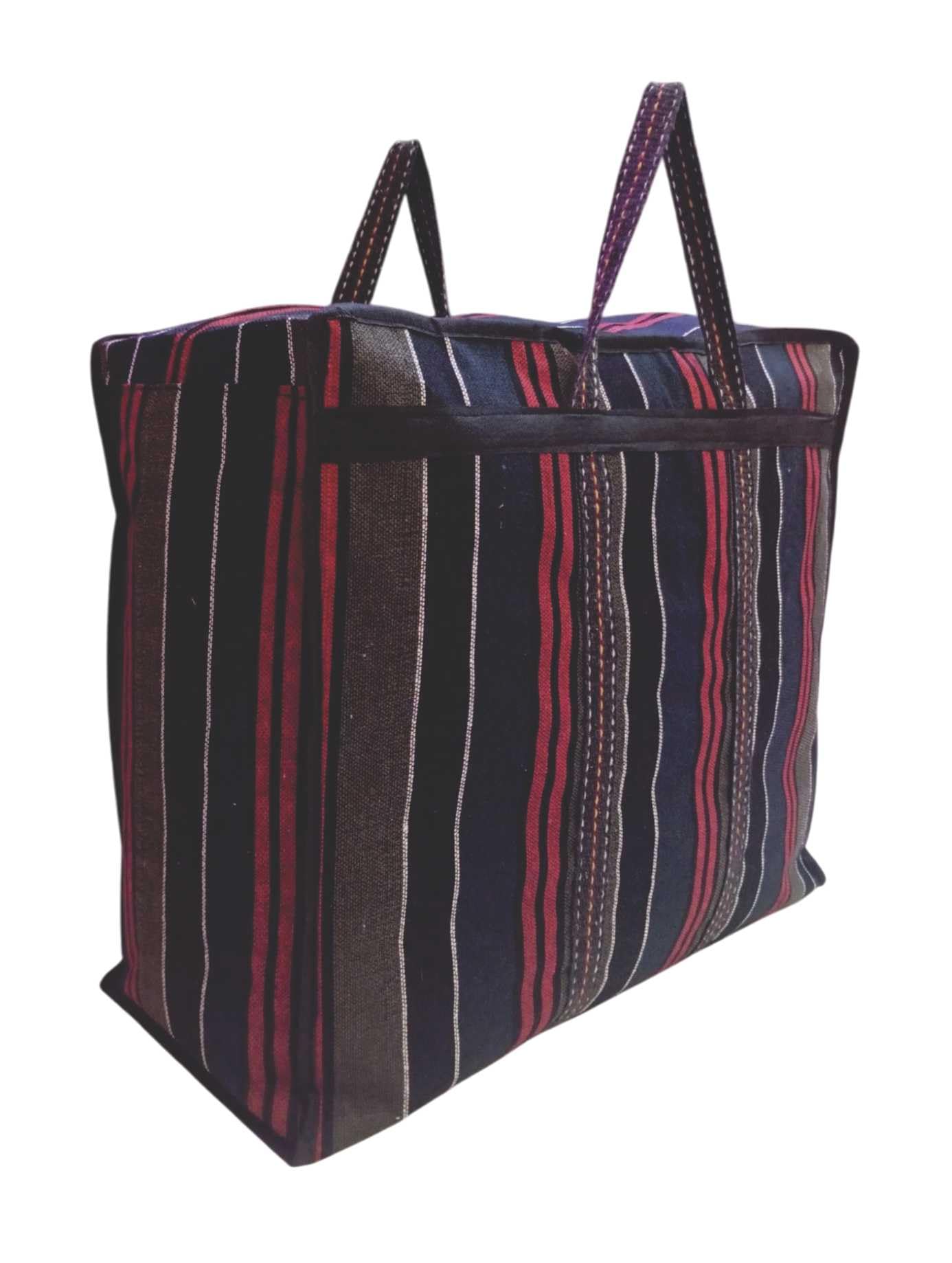 Dira Multipurpose Extra Large Jumbo Size Storage Bag Heavy Duty Storage Organizer Reusable Canvas Shopper Bag Strong Handles with Zipper (Pack of 1) Red Multi colour-image-18