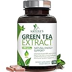 Green Tea Extract Capsules 1000 mg - Standardized 45% EGCG & 98% Polyphenols - 3X Strength Green Tea Pills for Natural Energy - Supports Heart Health, Herbal Supplement, Vegan, Non-GMO - 120 Capsules