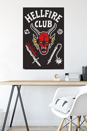 Miniatura 6 de Trends International - Stranger Things de Netflix Temporada 4 - Póster de pared de Hellfire Club, 22.375 x 34 pulgadas, paquete de póster y montura