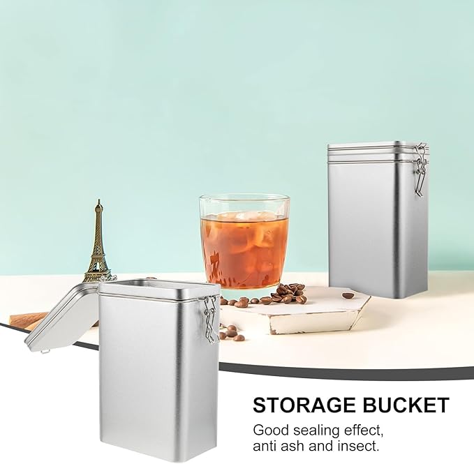 Frasco de Almacenamiento de Café Acero Airtight Estilo Vintage Plateado miniatura 4